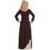 A-line abaya with designer sleeves- Brown A-line abaya with designer sleeves- Brown